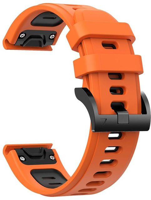 Silikonarmband, 22mm, orange/schwarz, Unisex - Bild 1