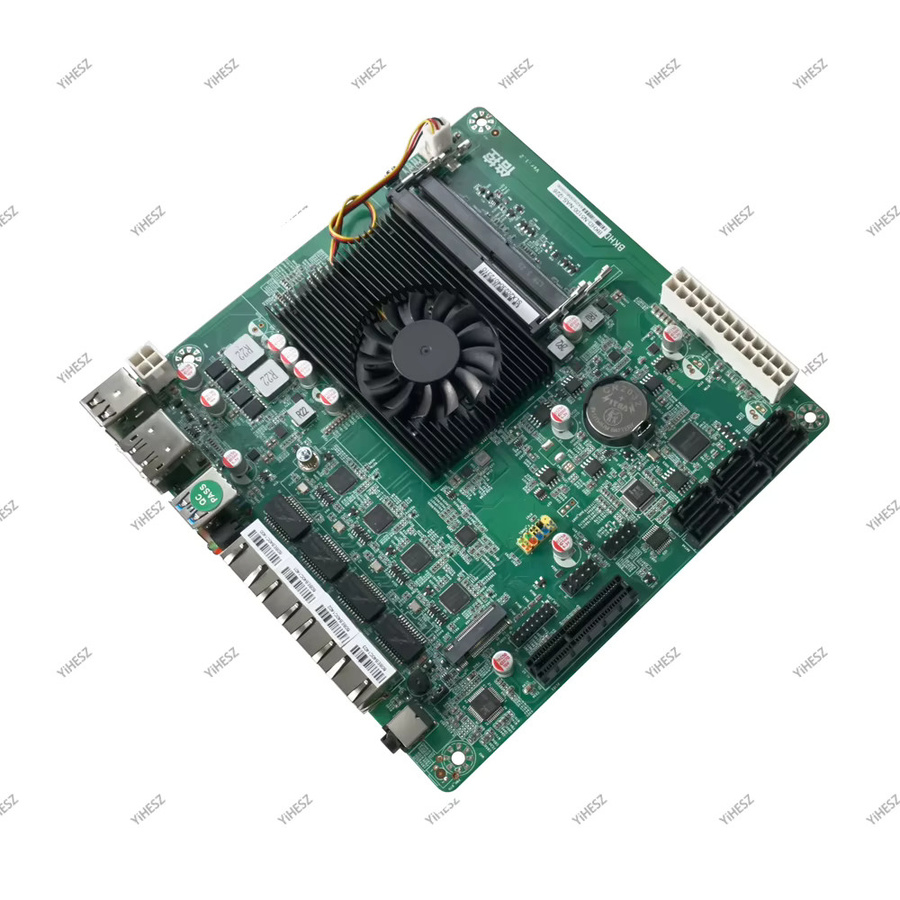 YiHESZ N5105 Quad-Core N100 Soft-Routing NAS Motherboard Mini-ITX in Grün mit 6x SATA, 1x M.2 und Dual DDR4-Speicher, Breite: 17 cm - Bild 3