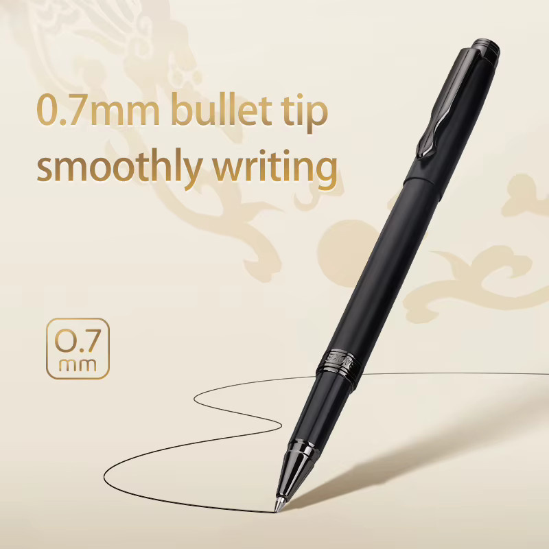 BAOKE T26 Business Geschenkset mit PU-Leder-Notizbuch und Metallstift in Schwarz und Grau - Bild 3