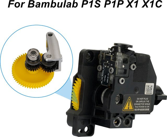 Bambu Lab Upgrade-Baugruppe aus gehärtetem Stahl für Extruder-Zahnräder passend für P1S, P1P, X1 und X1C 3D-Drucker-Zubehör - Bild 1