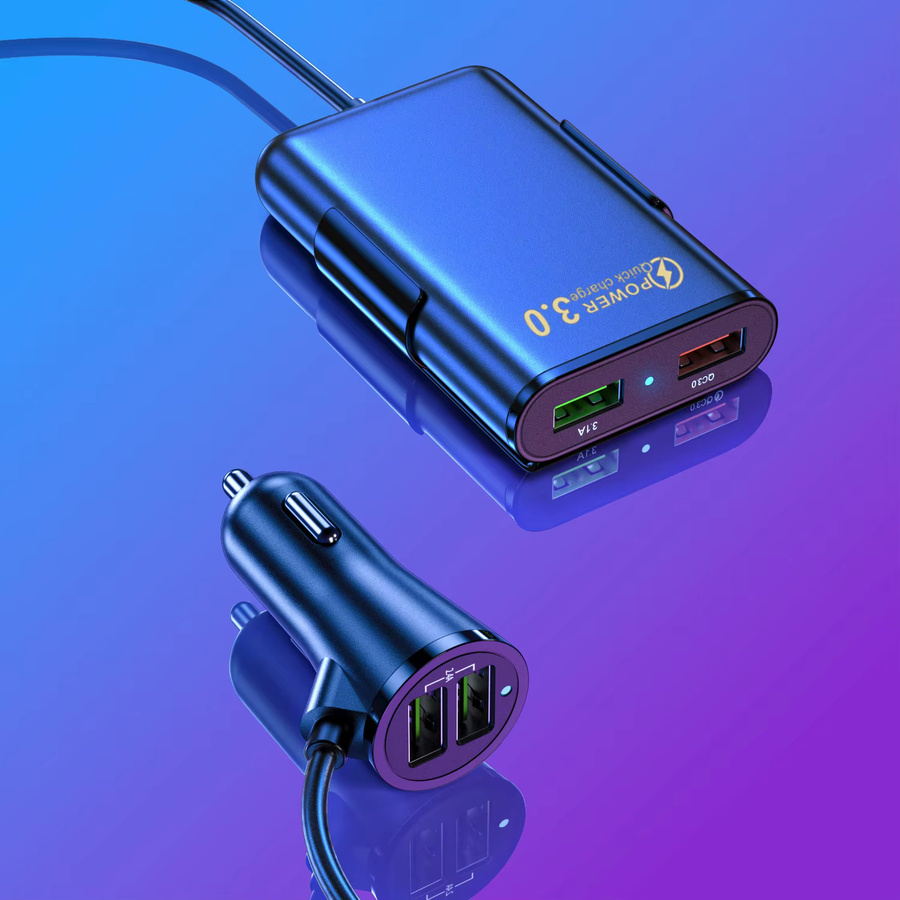 Maerknon 36W USB-Autoladegerät mit Schnellladung und QC 3.0 für Rücksitze, Schwarz - Bild 5