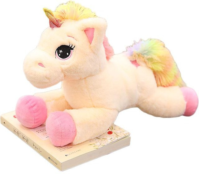 Yiran toy Liegendes Einhorn, Plüschtier, Cremeweiß, ab 14 Jahren - Bild 1