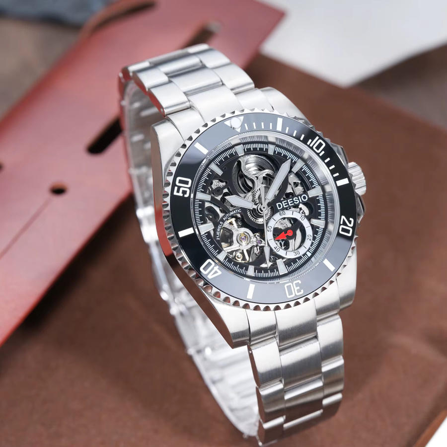 Deesio Armbanduhr Automatik, Edelstahl, Schwarz, Herren - Bild 4