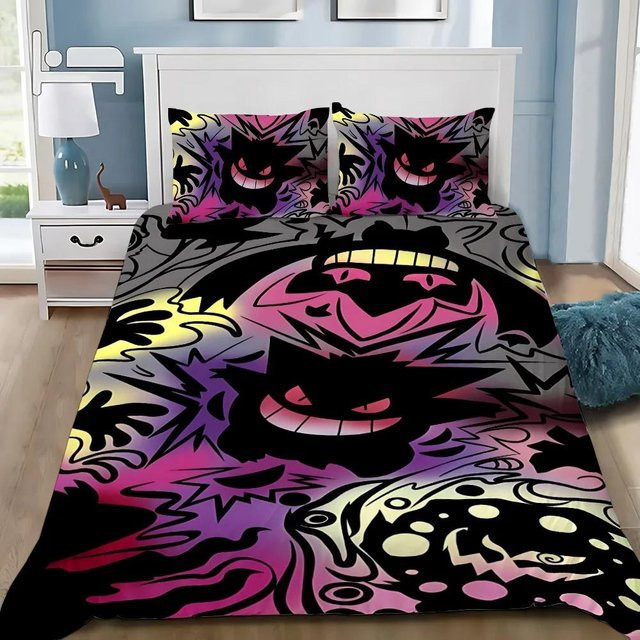 Bettwäscheset mit Cartoon-Motiv von Binchi Fitness, bestehend aus Bettbezug und Kissenbezügen, mehrfarbig, B/H: 245 x 210 cm - Bild 1