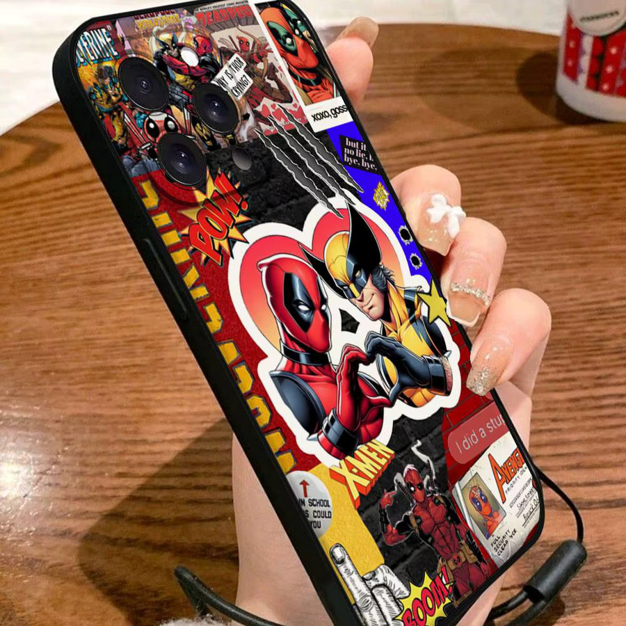 Handyhülle Deadpool und Wolverine für iPhone 15 Pro Max 14 Pro 13 Mini 12 11 X XR XS SE 16 Plus multicolor - Bild 2