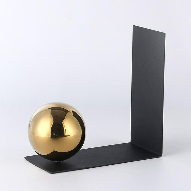 Moderne Buchstützen aus Metall in Schwarz für Wohnzimmer und Büro, Tischdekoration B: 22,0 cm, H: 21,5 cm, T: 10,0 cm - Bild 1