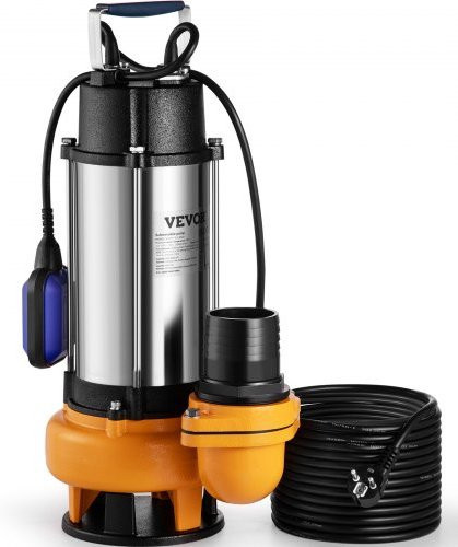 VEVOR Schmutzwasserpumpe aus Edelstahl mit Schwimmerschalter, 2200W, 60000L/h Durchfluss, max. Hub 18m - Bild 1