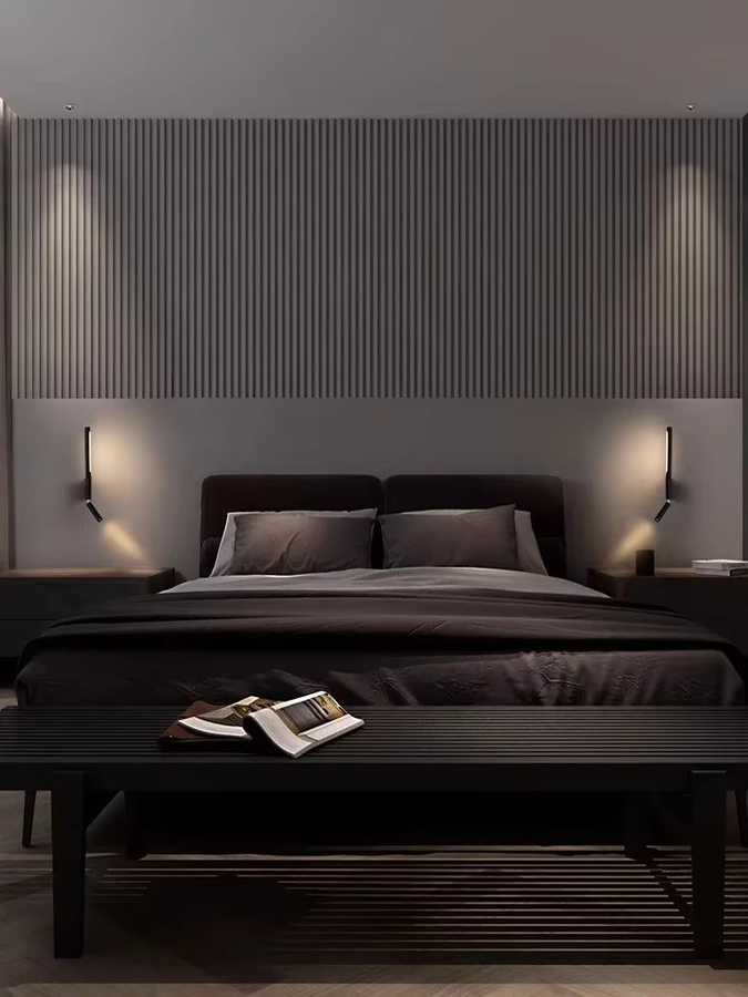 Pumous Nachttisch-Wandleuchte in Schwarz, 330 Grad drehbare Leselampe mit Schalter im minimalistischen nordischen Design - Bild 3
