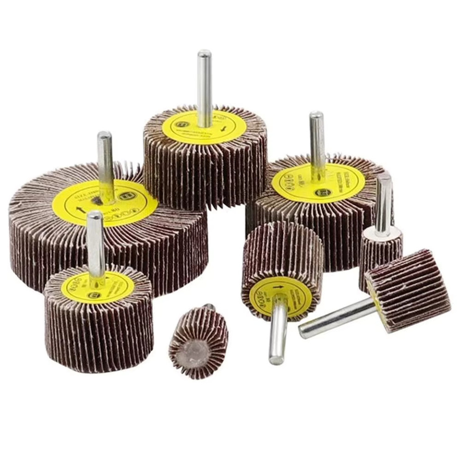 DAZZLEEX Lamellenschleifscheiben mit 6mm Schaft und 80er Körnung in Braun, Durchmesser 16-80mm - Bild 2