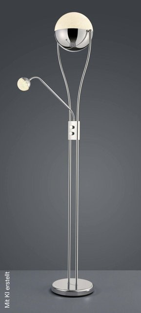 TRIO Deckenfluter Chrom transparent mit 2 LED-Brennstellen, dimmbar, B/H/T: 30 x 180 x 52 cm - Bild 1