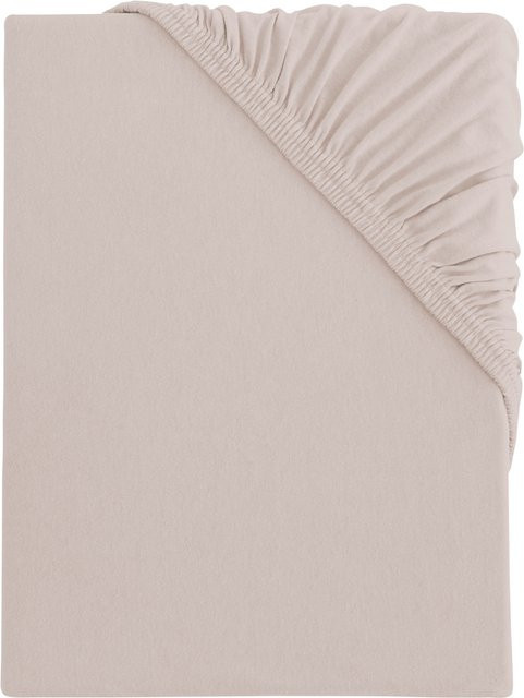 LOOKS BY WOLFGANG JOOP Jersey Spannbettlaken aus Baumwolle, Beige, B/T: 140-160 x 200 cm - Bild 1