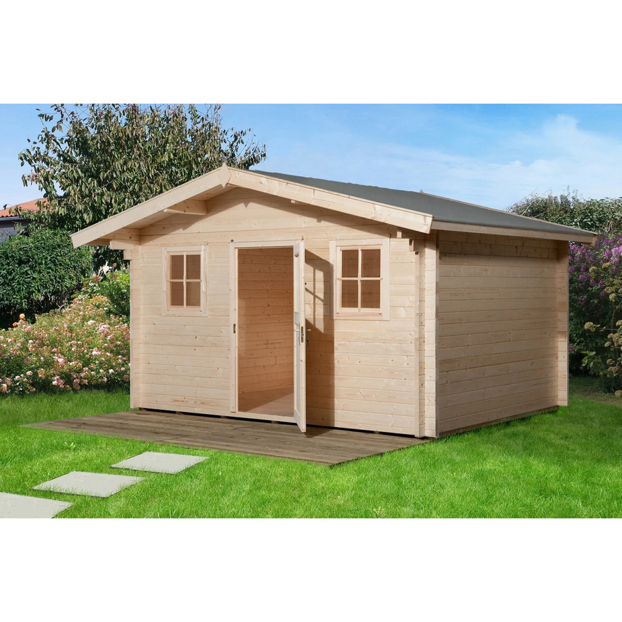 WEKA Gartenhaus 135 Gr.1 aus europäischer Fichte mit Satteldach in Beige, B/H/T: 460 x 262 x 300 cm - Bild 2
