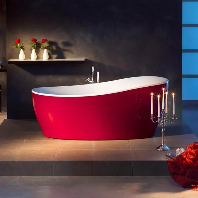 Freistehende Badewanne Aviva von OTTOFOND in Rot, B/H/L: 85 x 76 x 180 cm, oval - Bild 1