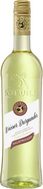 ROTWILD Weißburgunder QbA halbtrocken Weißwein 0,75 l - Bild 1