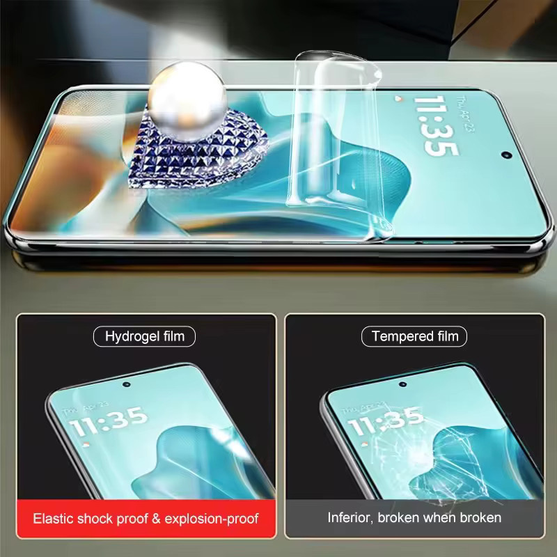 3 Stück transparente Hydrogelfolie Displayschutzfolie für Motorola Moto 50, G100, Pro, S50 Neo, E14, E15 - Bild 5