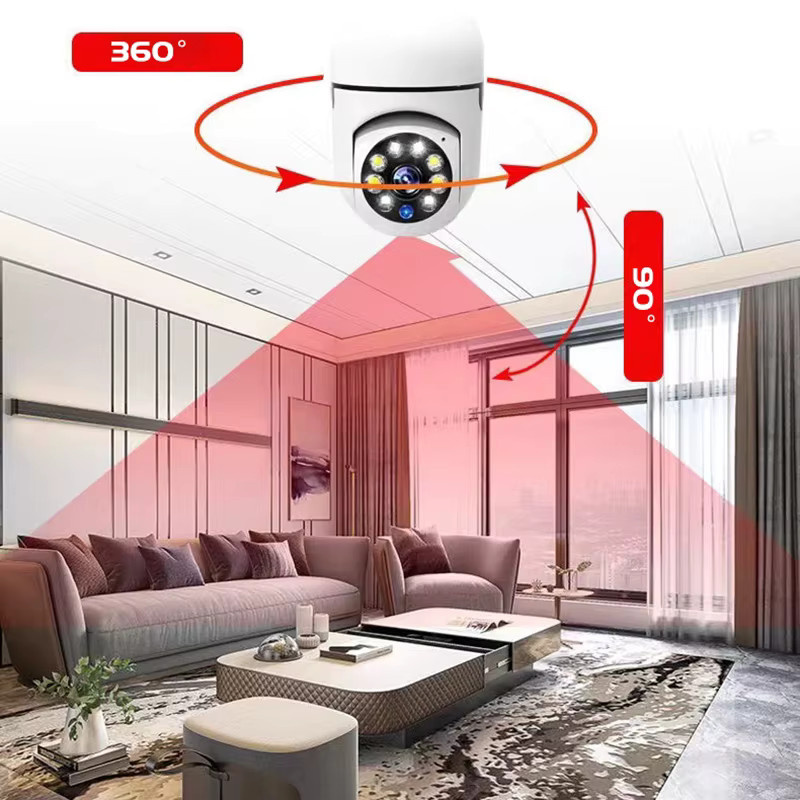 amzwn Wifi Überwachungskamera mit 3MP Auflösung, automatischer Personenverfolgung, 4X Digitalzoom und Vollfarb-Nachtsicht für den Innenbereich, Farbe: Weiß - Bild 3