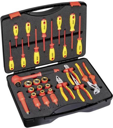 Vigour VDE Werkzeugkoffer V5632 bestückt 29-teilig in Rot - Bild 1
