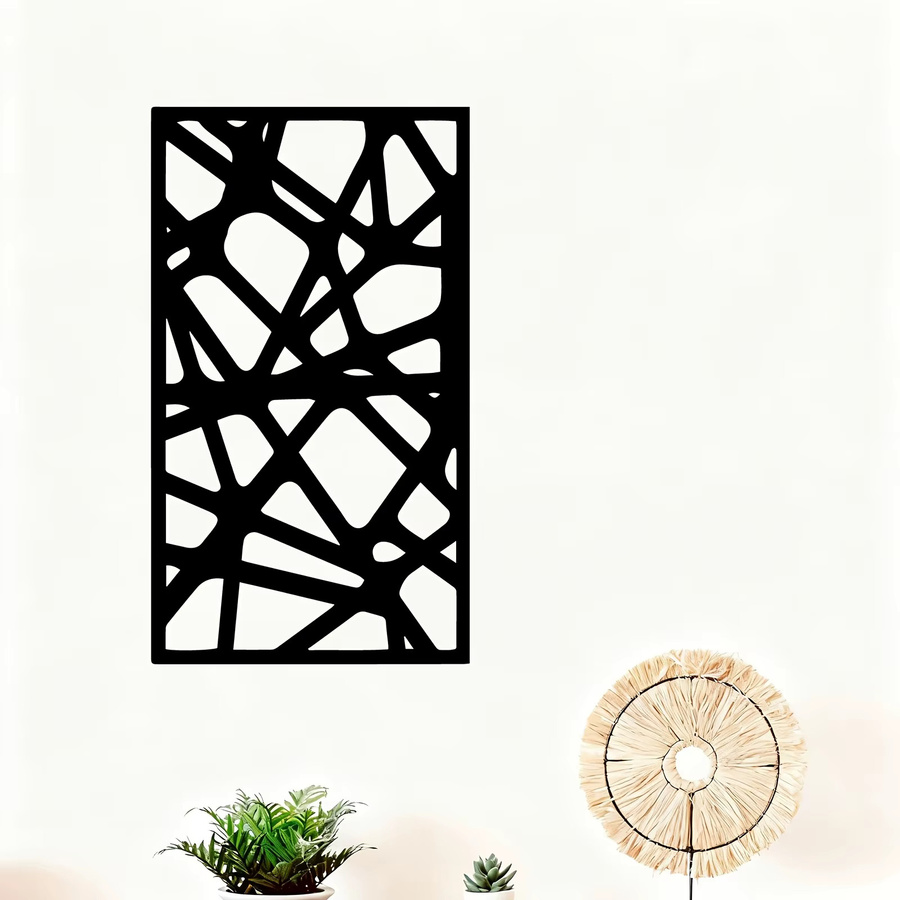 CIFBUY Abstrakte Metall-Wandkunst Dekoration Skulptur in Schwarz, Moderne Geometrische Wanddekoration aus Metall - Bild 2