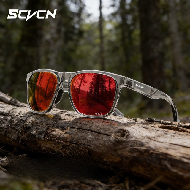 SCVCN Sportsonnenbrille, Unisex, Vollrand, transparent, Kunststoff - Bild 1