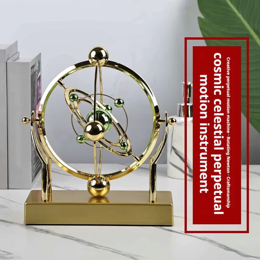 Home Decor Crafts Celestial Orbit Pendel Gold Kinetische Kunst-Schreibtischdekoration und Astronomie-Modell als rotierende Skulptur - Bild 2