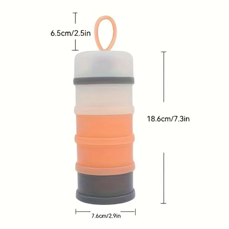 Tragbarer Milchpulver Spender für unterwegs in Grau und Multicolour - Bild 2