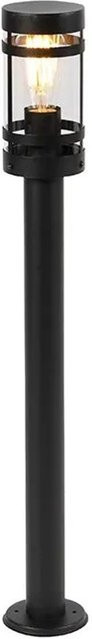 QAZQA Gleam Moderne Außenleuchte Schwarz mit Klarglas, IP44, Höhe: 80 cm - Bild 1