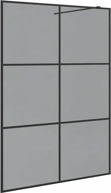 vidaXL Walk-In Duschwand aus gehärtetem Glas in Schwarz, B: 140 cm, H: 195 cm - Bild 1