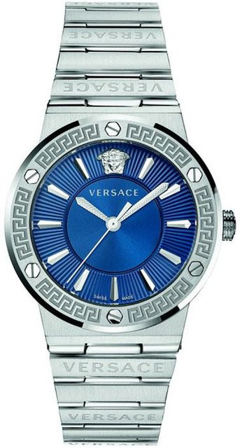 Versace Armbanduhr, Greca Logo, Quarz, Edelstahl, Blau, 38 mm, Herren - Bild 1