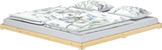 Erst-Holz Futonbett Modell 47 aus Massiv Kiefer in Weiß, B/T/H: 200 x 200 x 120 cm - Bild 1