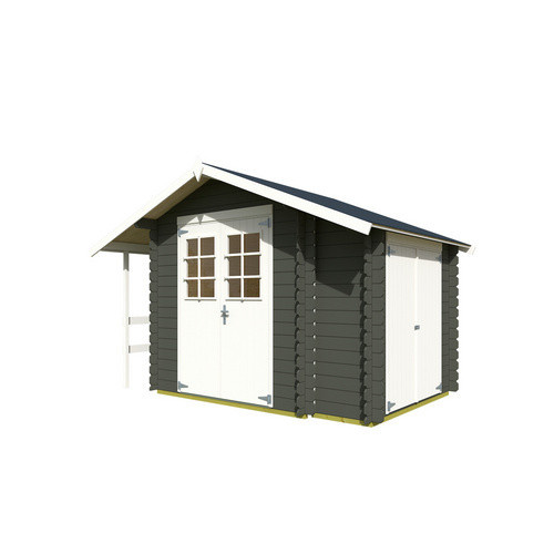 Lasita Gartenhaus Vilano in Grüngrau, B/H/T: 352,5 x 228 x 200 cm - Bild 2