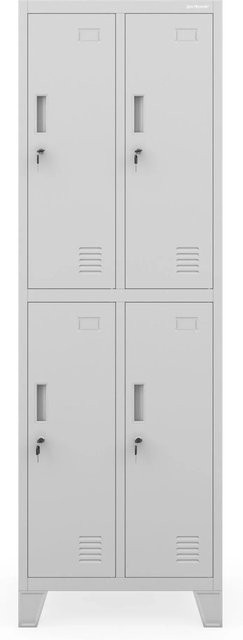 Jan Nowak Arbeitsschutzschrank Bartek 2 Plus mit 4 Fächern in Grau, H x B x T: 172 x 56 x 45 cm - Bild 1