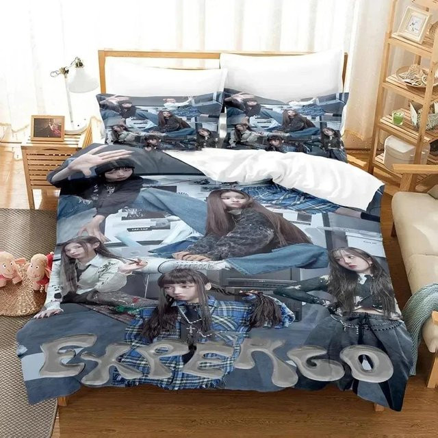 Kpop Nmixx Bettwäsche Set mit Bettbezug und Kissenbezügen, Mehrfarbig, B/H: 140 x 210 cm - Bild 1