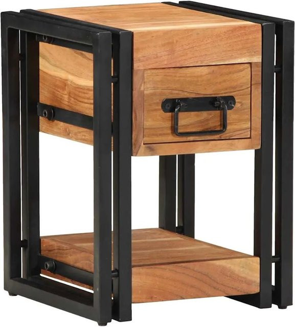 vidaXL Nachttisch Set aus Massivholz Akazie in Braun, 2 Stück, B/T/H: 30 x 30 x 40 cm - Bild 1
