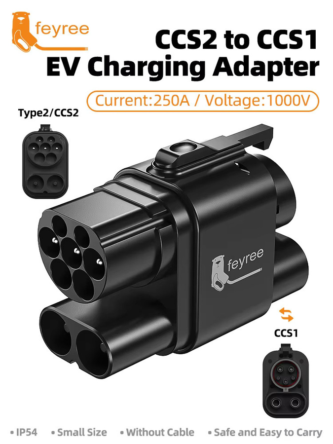 Feyree CCS2 auf CCS1 Adapter für DC Schnellladen von Elektrofahrzeugen in Schwarz - Bild 6