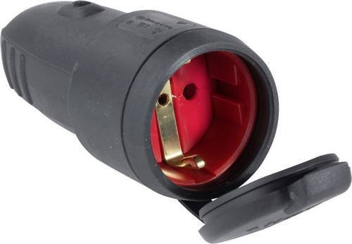AS Schwabe Schutzkontaktkupplung Gummi 230V Schwarz IP44 - Bild 1