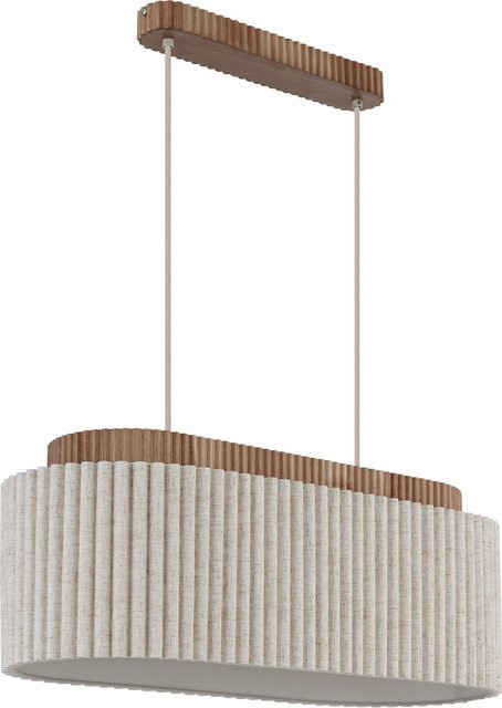 Hängeleuchte JANNIE von GLOBO Lighting in Braun und Beige aus Holz und Textil - Bild 1