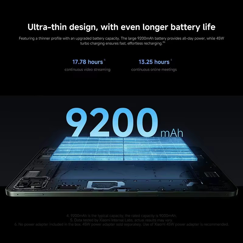 Xiaomi Pad 8 Tablet mit Snapdragon 8s Gen 4, 11,2 Zoll 3,2K 144Hz Display, 9200mAh Akku und 13MP Kamera in Blau - Bild 3
