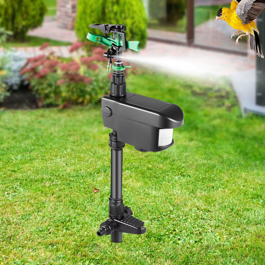 Bymaocar Solarbetriebener Bewegungsmelder-Sprinkler zur Tierabwehr mit Infrarotsensor, 120-Grad-Erfassung und 10 m Sprühweite, Schwarz - Bild 6