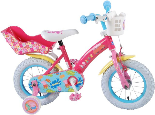 TPFSports Peppa Pig Kinderfahrrad, Mädchen, 12 Zoll, Rosa, Rücktritt + Handbremse - Bild 1