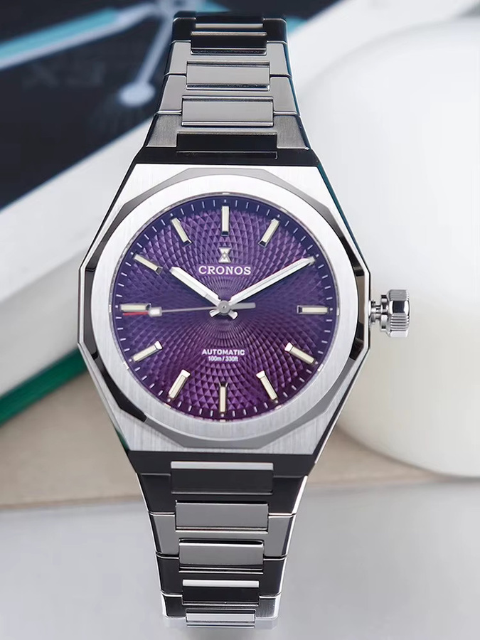 Cronos Armbanduhr Automatik, Edelstahl, 36 mm, Herren, Silber - Bild 6