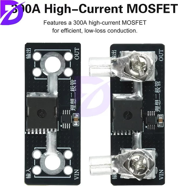 diymore Hochstrom-MOS-Transistor Diodenmodul in Schwarz für Solarladung und Anti-Rückfluss bei 300 A-Anwendungen - Bild 1