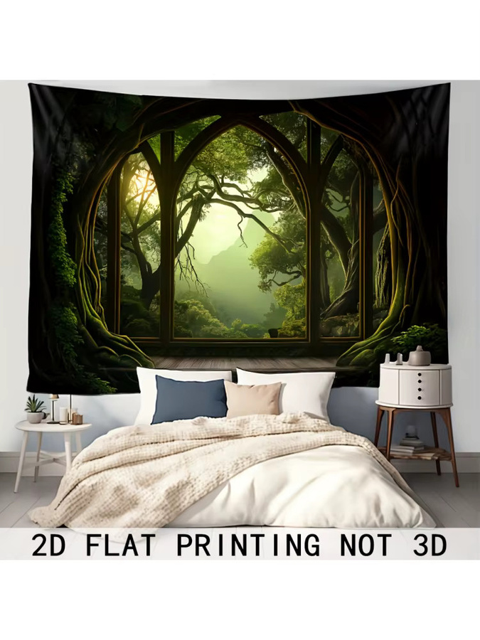 VIKAMA Wandteppich Der Zauberer von Oz mit heiligem Licht und gewölbtem Fenster, abstrakter Textil-Wandteppich in Mehrfarbig für Schlafzimmer, Büro und Wohnzimmer - Bild 4