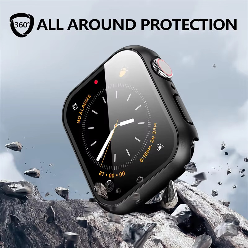 OLPAY Displayschutzfolie und Hülle für Apple Watch, Schwarz - Bild 2