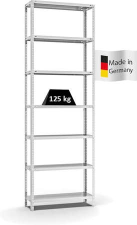 PROREGAL Fachbodenregal Light-Duty Schraubsystem, 7 Ebenen, Lichtgrau, H x B x T: 300 x 100 x 30 cm