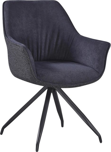 Mömax Armlehnstuhl Nova moderner Drehstuhl in Grau Schwarz für Home Office und Esszimmer B/T/H: 48 x 45 x 85 cm - Bild 1