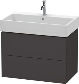 Duravit Waschtischunterschrank L-Cube, grau matt, wandhängend, 2 Schubladen, B: 78,4 cm, T: 45,9 cm, H: 54,4 cm - Bild 1