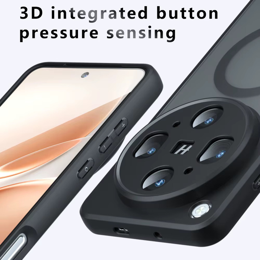 Magnetische Acryl-Matte Handyhülle für OPPO Find X9 Ultra, stoßfeste transparente Magsafe Schutzhülle mit hartem Bumper, Schwarz - Bild 6