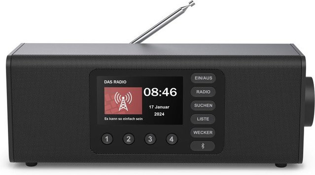 Hama Digitalradio DR2002 Radiowecker mit DAB/DAB+, FM, Bluetooth und Stereo in Schwarz - Bild 1