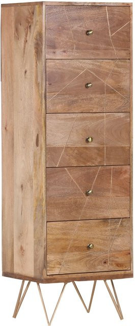 Kommode GOLDEN FLAIR LOFT aus Mango in Gold und Braun, B/T/H: 153 x 43 x 39,8 cm - Bild 1