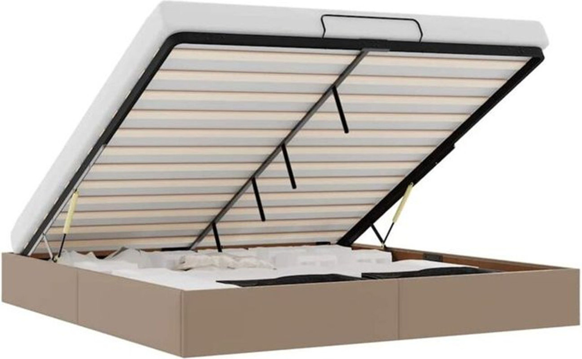 vidaxl Ottoman Polsterbett aus Kunstleder in Cappuccino ohne Matratze B/T/H: 200 x 200 x 203 cm - Bild 1